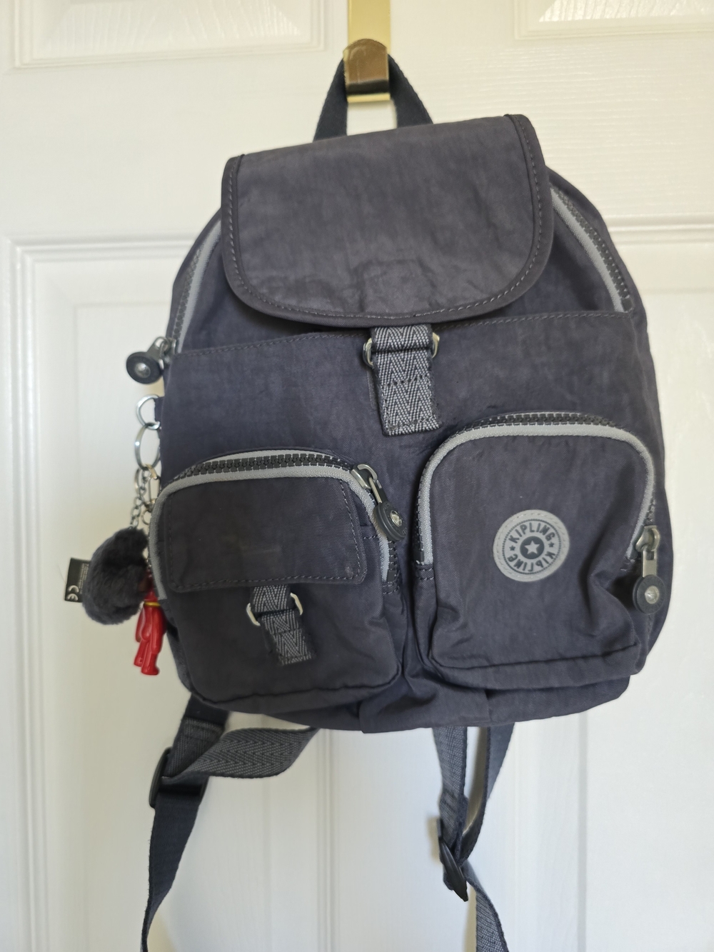 Kipling Lovebug S Multi-Pocket Backpack in Mid Grey